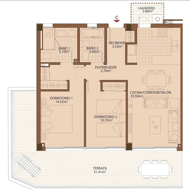 APARTAMENTO A LA VENTA EN FUENGIROLA, CON EXCELENTES VISTAS AL MAR MEDITERRANEO. — 22