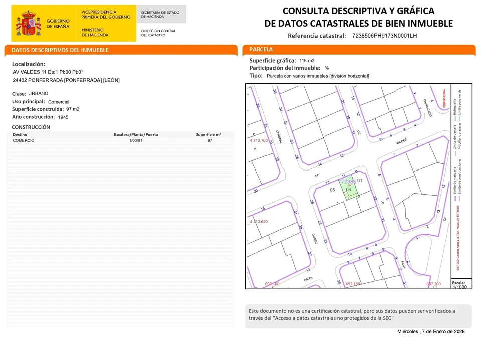 PISO EN EL CENTRO DE PONFERRADA-INMUEBLE OKUPADO