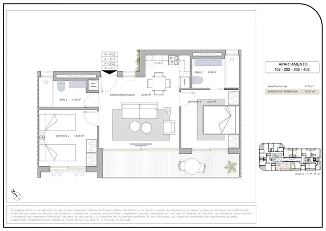Apartamento 2 habitaciones 70m² en venta - Los Cuarteros — 12