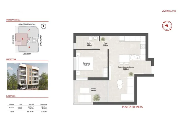 Apartamento 1 habitación 52m² en venta - Los Cuarteros — 30