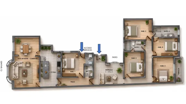 Piso Señorial en Balmes con  Doble Orientación — 46
