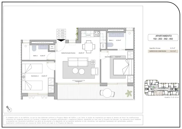 Apartamento 2 habitaciones 70m² en venta - Los Cuarteros — 13