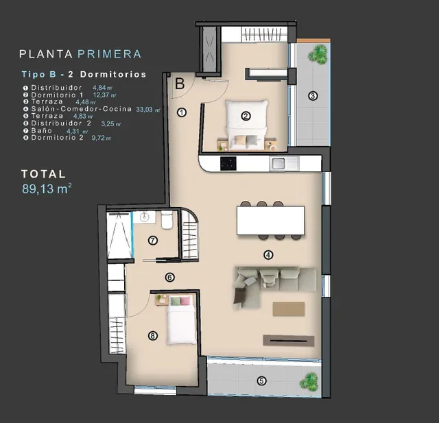 Apartamentos de nueva construcción en el corazón de Torrevieja, a solo 400 m de la playa — 9