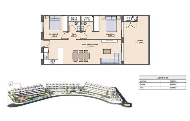 Apartamento 2 habitaciones 66m² en venta - Seascape resort — 38