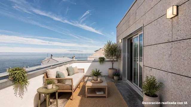 Ático con terraza, vistas al mar, garaje y trastero en Monte