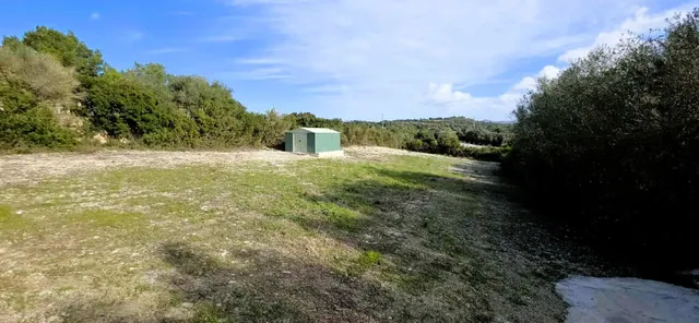 Finca rústica con agua de contador y caseta, a pocos minutos