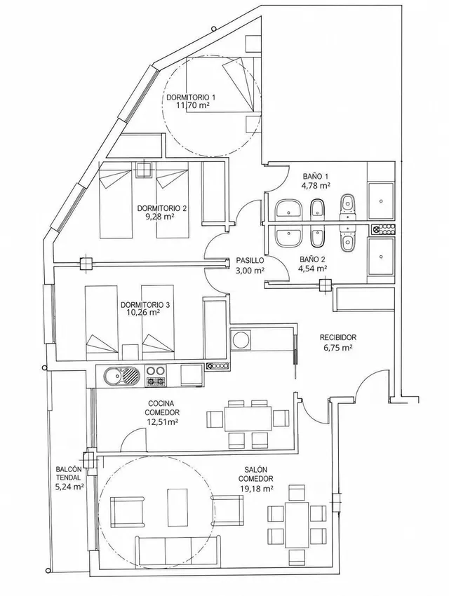 Piso seminuevo de 3 habitaciones en O Porriño — 4