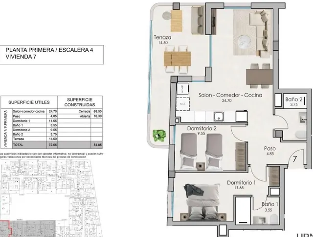 Apartamento 2 habitaciones 84m² en venta - Eroski — 12