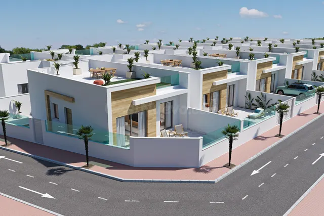 Modernas villas de una sola planta con piscina privada y sol - foto 3