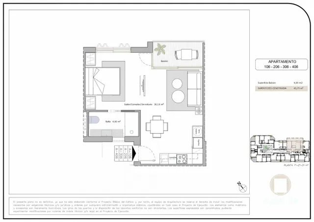 Apartamento 1 habitación 43m² en venta - Los Cuarteros — 25