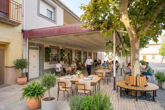 Local comercial de hostelería con gran terraza y salón de ev