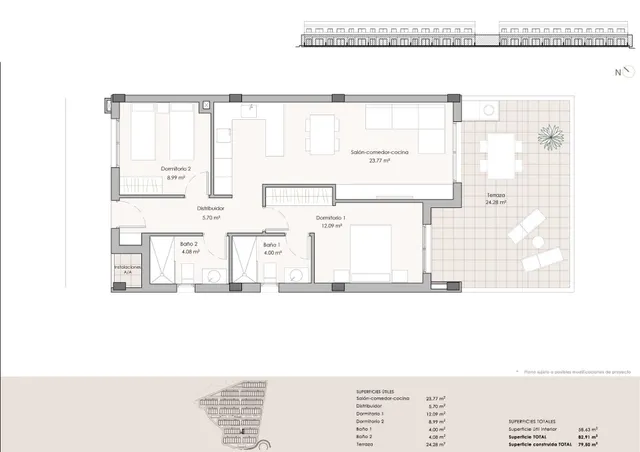 Apartamento 2 habitaciones 77m² en venta - Aguilon golf — 14