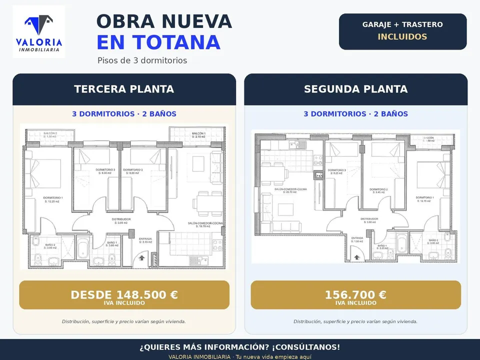 Piso 3 habitaciones 70m² en venta - Totana centro