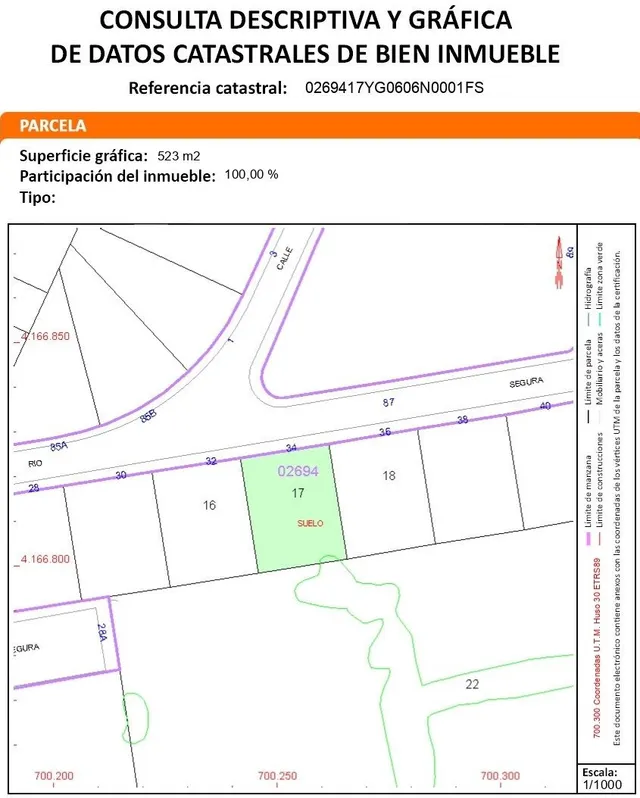 SE VENDE PARCELA DE 523 m2 EN PLAYA HONDA