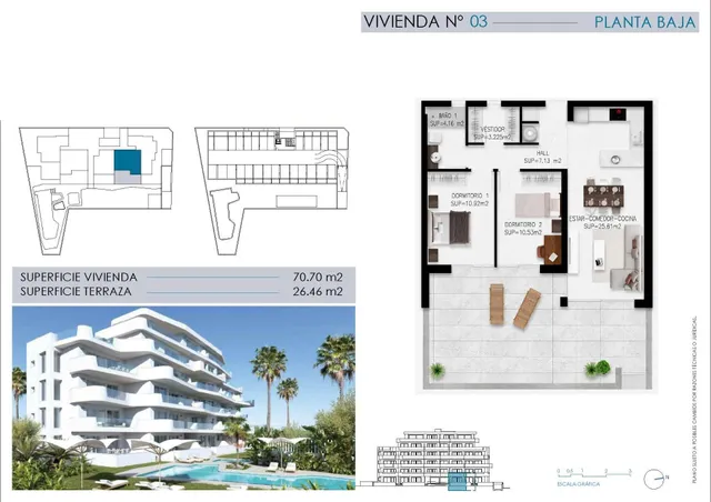 Apartamento 2 habitaciones 70m² en venta - Pueblo Latino — 11
