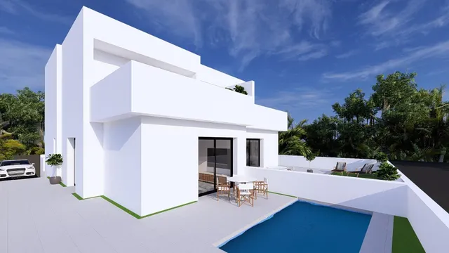 Villas pareadas de nueva construcción con piscina privada en Daya Nueva, Costa Blanca — 12