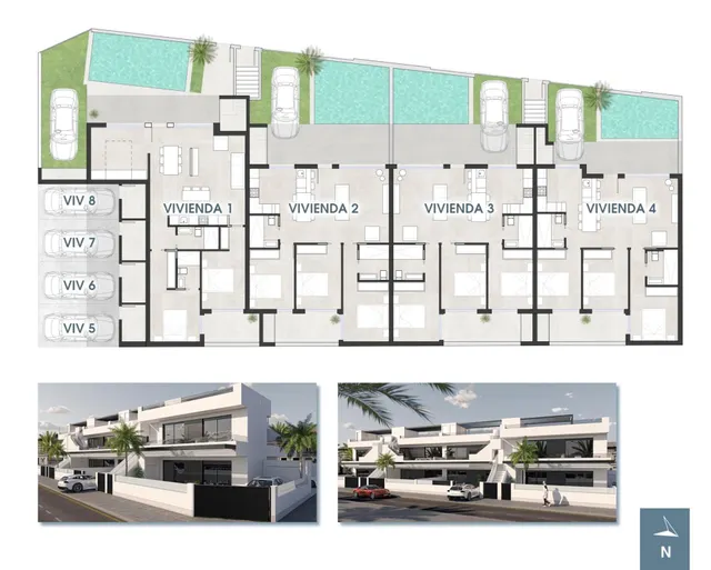 Bungalow de planta alta de 3 dormitorios con solarium y piscina privada en San pedro del Pinatar — 8