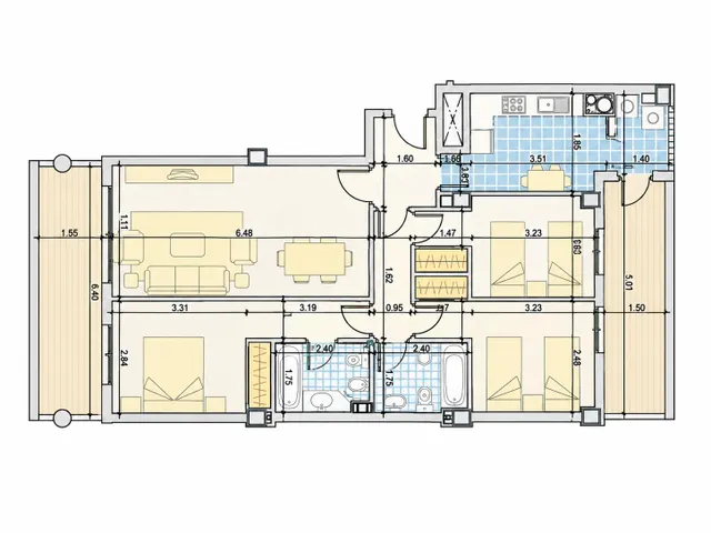 Piso de 121 m2 con dos grandes terrazas, piscina, garaje y trastero en avenida de la ilustración — 47