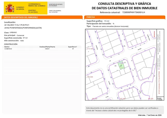 PISO EN EL CENTRO DE PONFERRADA-INMUEBLE OKUPADO