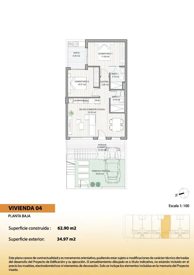 Bungalow 2 habitaciones 70m² en venta - Las esperanzas — 17