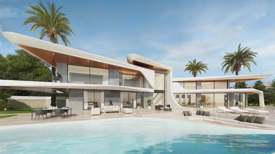 Villa Neptune. Villa de lujo de estilo futurista a la venta en Jávea