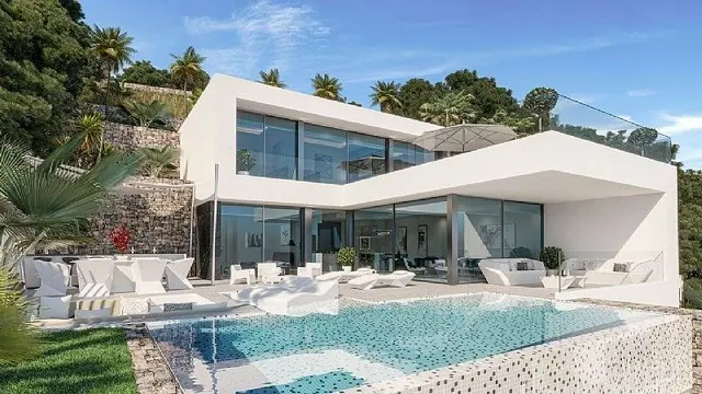 Moderna villa de lujo en construcción en Calpe con impresionantes vistas — 11