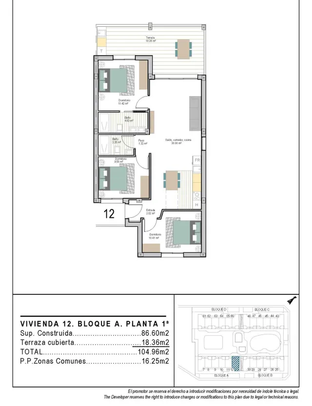 Modernos apartamentos de nueva construcción en San Cayetano, Torrepacheco, Murcia — 22