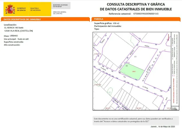 Terreno urbano en venta - Madrigal