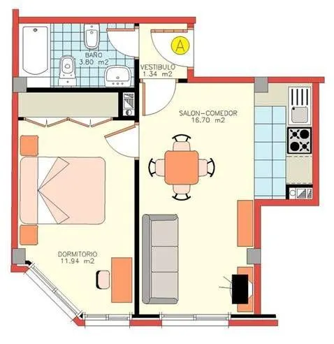 Piso 1 habitación 45m² en alquiler - Martínez Garrido — 12