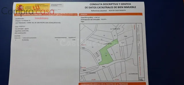 VENTA.-.PARCELA.-.PEDANIA DE LA SALCEDA.-.50€ METRO.-