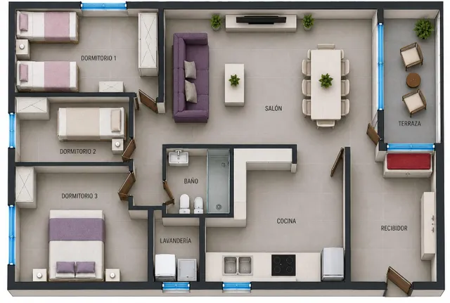 PISO DE 3 DORMITORIOS, LUMINOSO Y LISTO PARA ENTRAR A VIVIR — 42