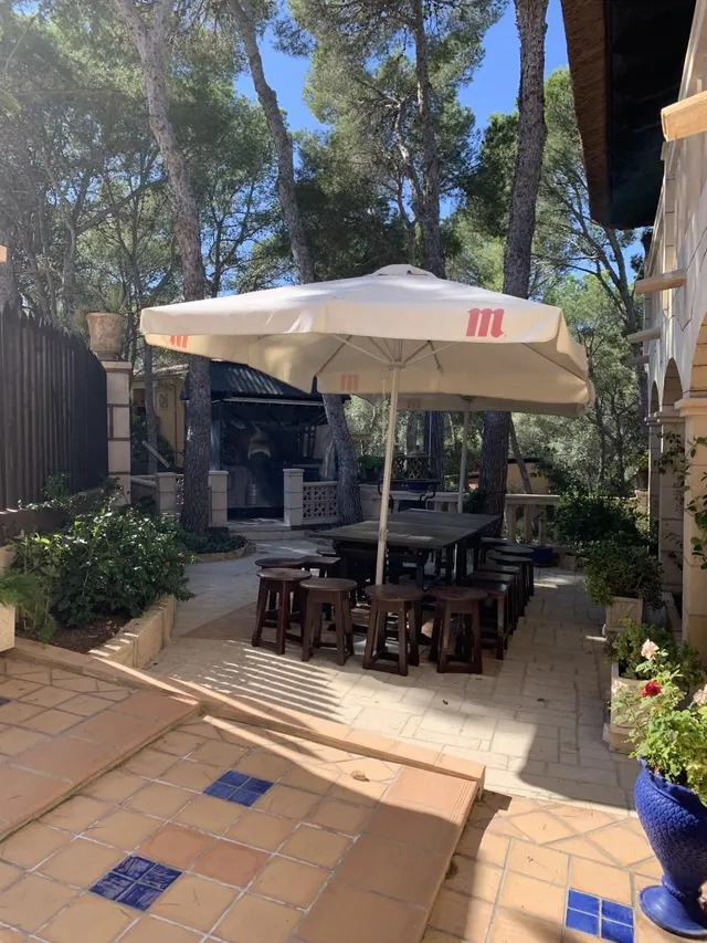 Villa de estilo mallorquín con amplio jardín de pinos en Cala Vinyes — 23