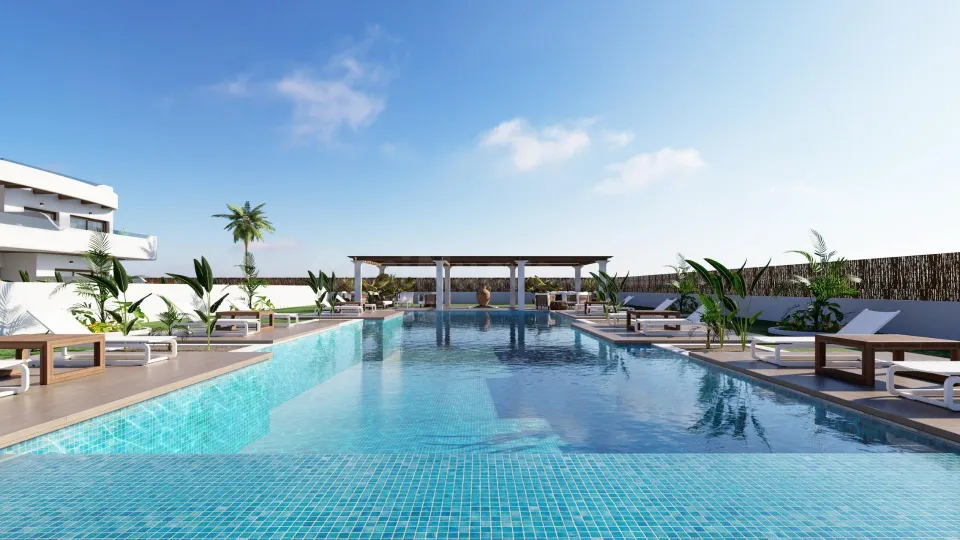Complejo residencial de nueva construcción cerca de Serena Golf y el Mar Menor en Los Alcázares