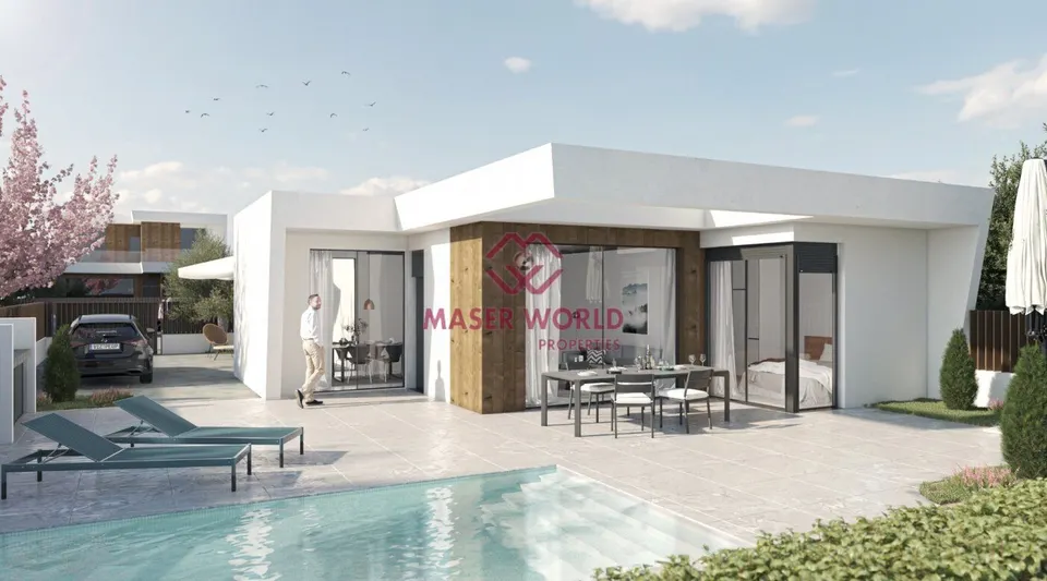 VILLAS DE OBRA NUEVA DE UNA SOLA PLANTA EN CAMPO DE GOLF ALTAONA, MURCIA