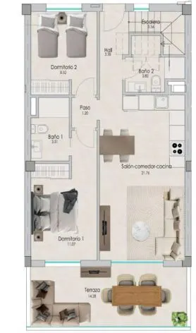 Apartamento 3 habitaciones 91m² en venta - Tamarit — 11