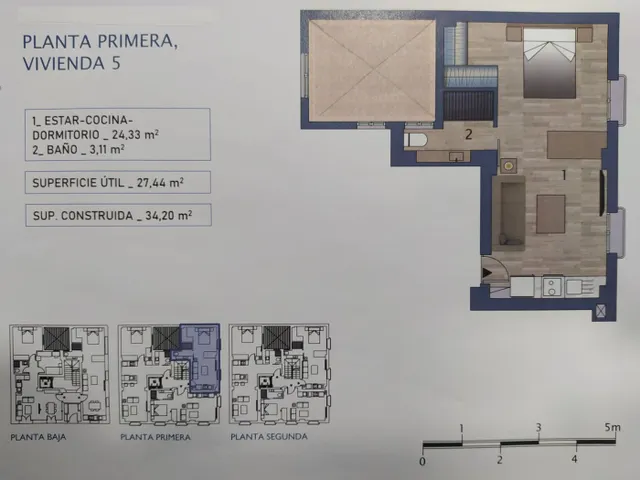ESTUDIO EN ALQUILER 1 DORMITORIO EN TIRO DE LÍNEA — 44