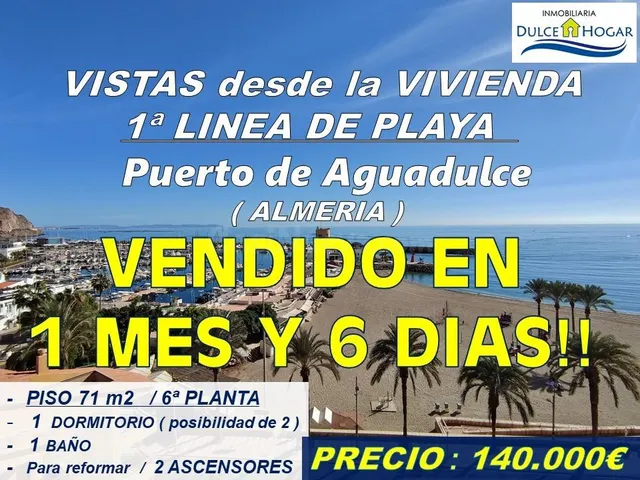 OPORTUNIDAD!! PISO EN 1ª LINEA DEL PASEO MARITIMO DE AGUADUL