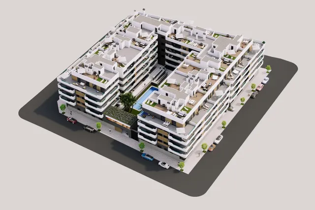 Obra Nueva 3 Dor. 2 baños, gran Terraza , piscina , Gimnasio , Zonas verdes. — 3