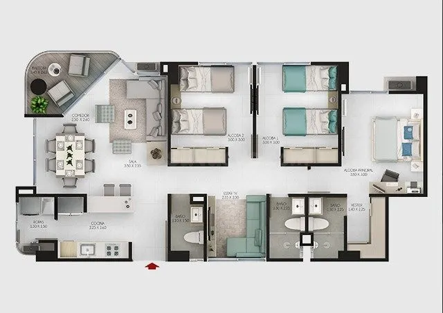 PROYECTO NUEVO - Se vende apartamento Nuevo en el sector de 
