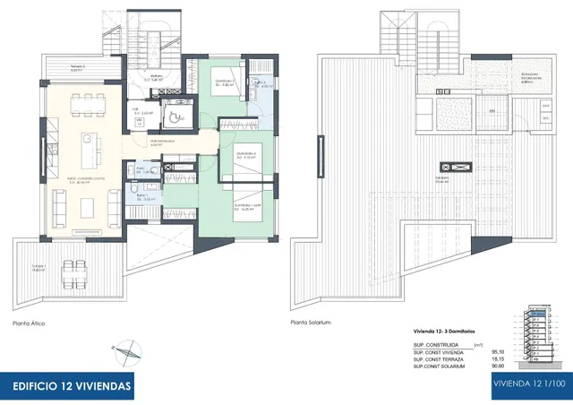 Ático 3 habitaciones 95m² en venta - CENTRO — 16