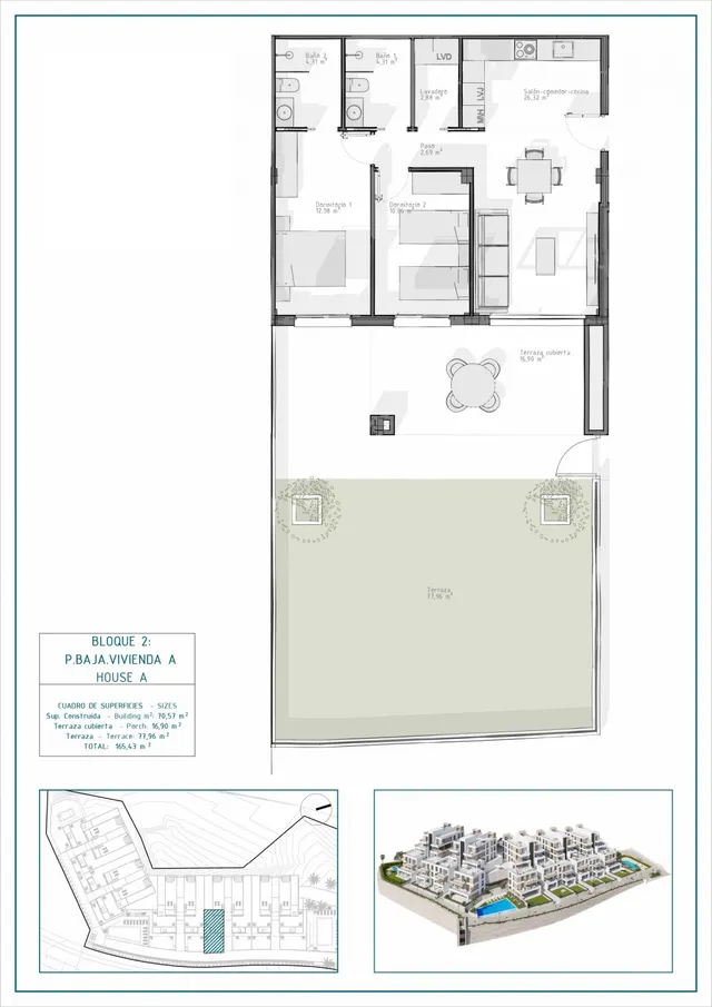 Planta baja 2 habitaciones 165m² en venta - Las Salinas — 21