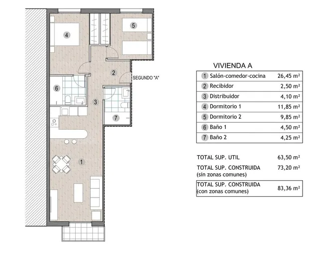 Ático 2 habitaciones 73m² en venta - Centro — 8