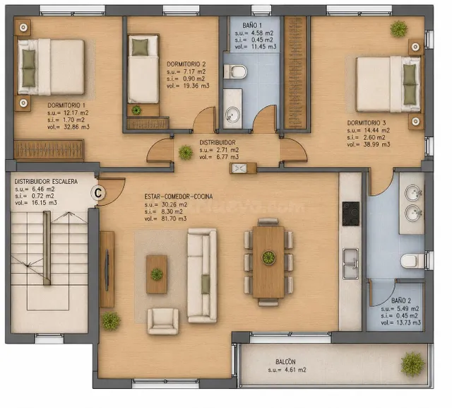 Exclusivo ático con más de 100 m2 construidos y espectacular - foto 2