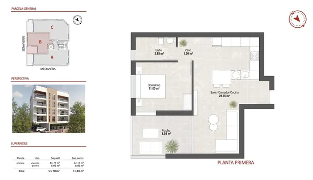 Apartamento 1 habitación 61m² en venta - Los Cuarteros — 15