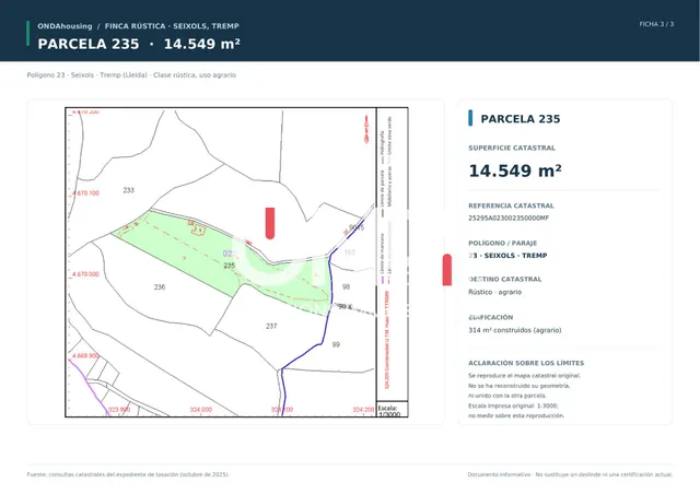 Finca rústica de 29.534 m2 con edificación de 314 m2 y pozo en Seixols, Tremp — 13