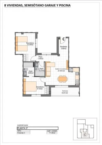 Apartamento 2 habitaciones 59m² en venta - La Aceña — 8