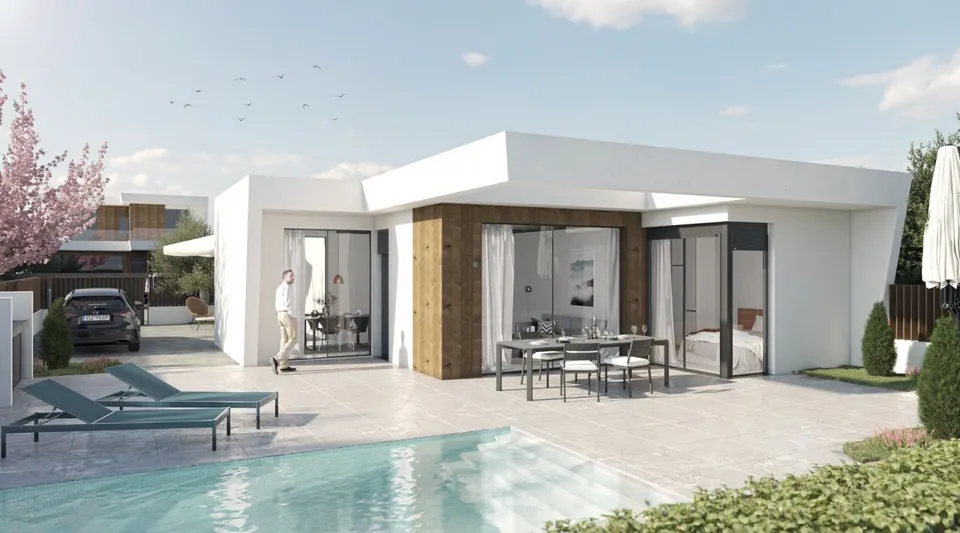 VILLAS DE OBRA NUEVA DE UNA SOLA PLANTA EN CAMPO DE GOLF ALTOANA, MURCIA!!!
