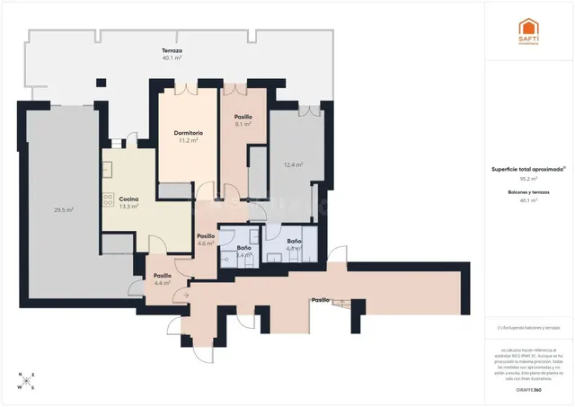 Luminoso piso de 3 dormitorios con terraza de 40 m², piscina - foto 2