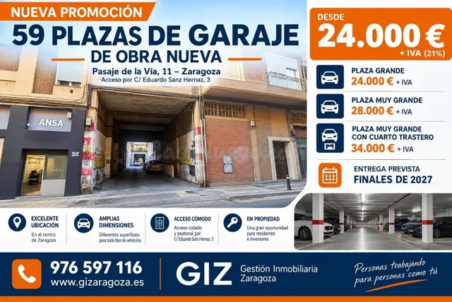 Garaje 14m² en venta - San Jose
