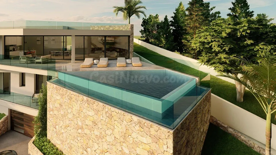Fabulosa nueva villa familiar en la codiciada Costa d'en Blanes con vistas al mar